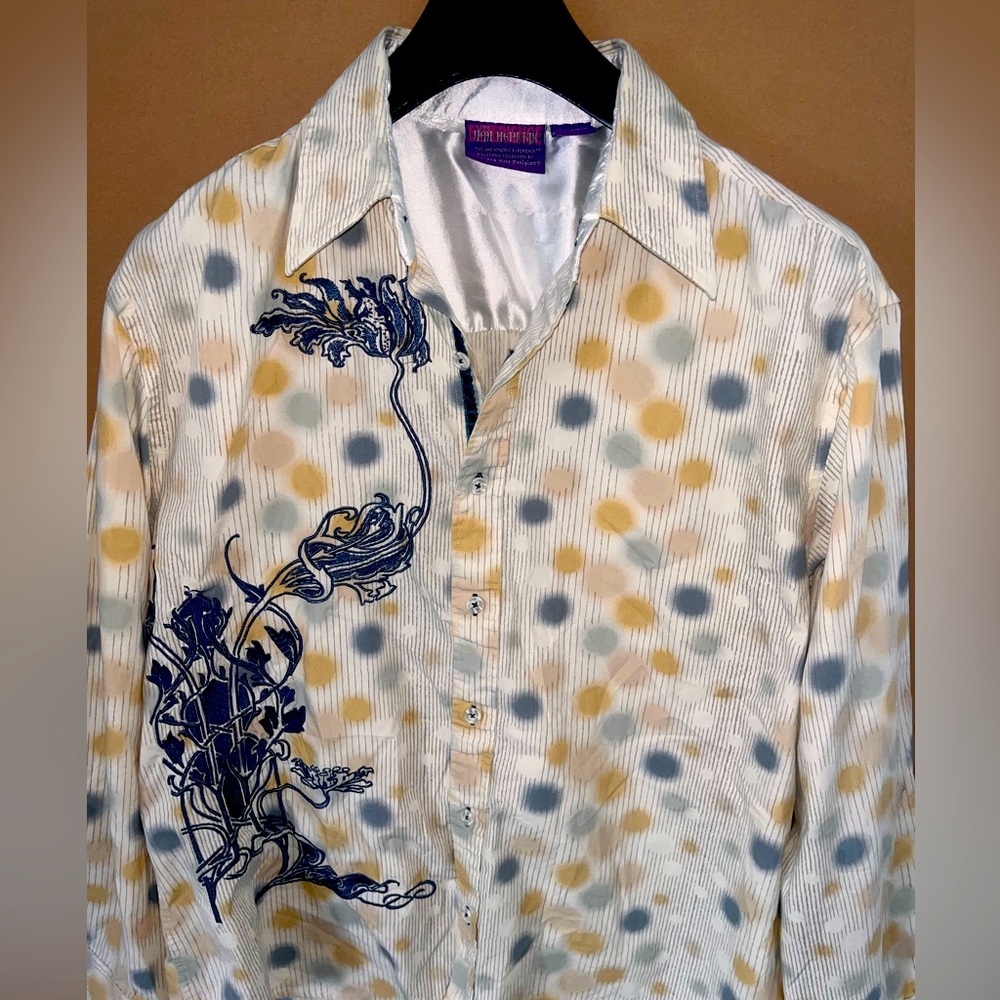 Vintage JIMI HENDRIX Experience Shirt Mens XL Dots Music Purple Label Great